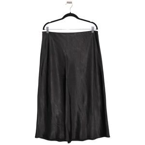 Mango MNG Black Satin Midi Skirt Size XL